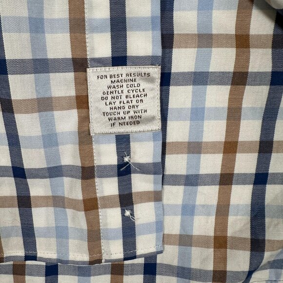 Peter Millar Shirt Men Size XXL Plaid Long Sleeve Single Pocket 100% Cotton EUC - Picture 2 of 10